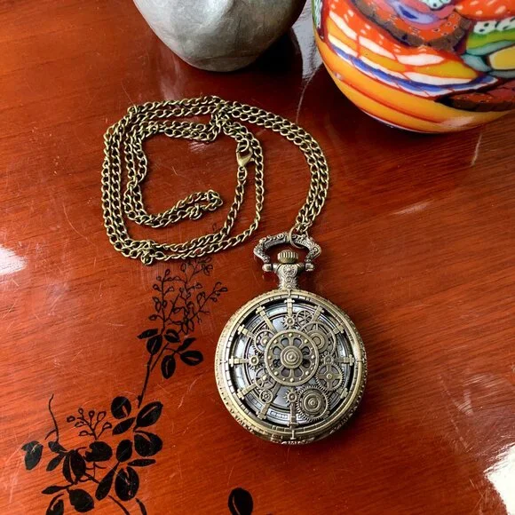 Vintage Style Copper Quartz Pocket Watch - Picture 6 of 11